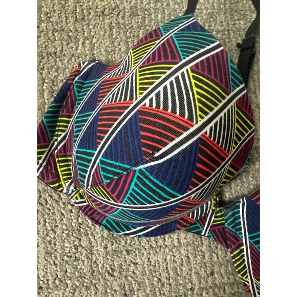 Flirtique geometric patterned colorful bra womens 38C new - Picture 2 of 7